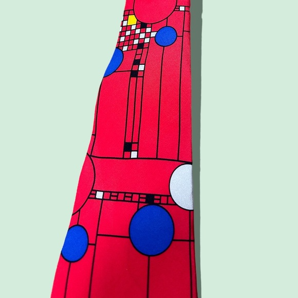 Men’s 100% Silk Vintage Neck Tie Acme Studios 1995 Art Institute Of Chicago - Picture 3 of 7